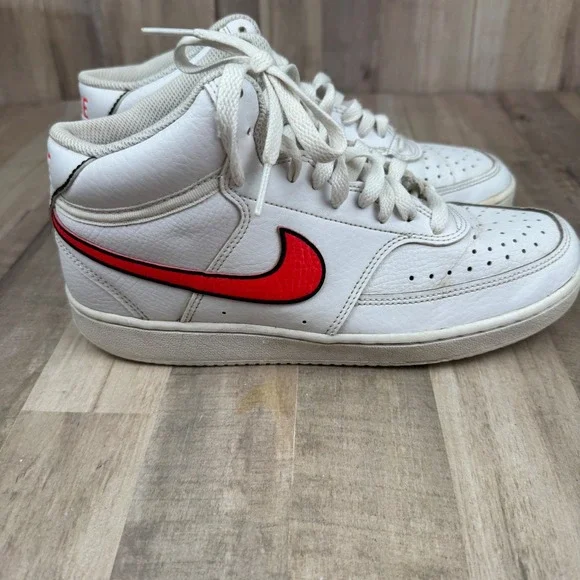 Nike Women's 8 Court Vision Lo Shoes White/Pink Leather CD5436-102 - Picture 2 of 6